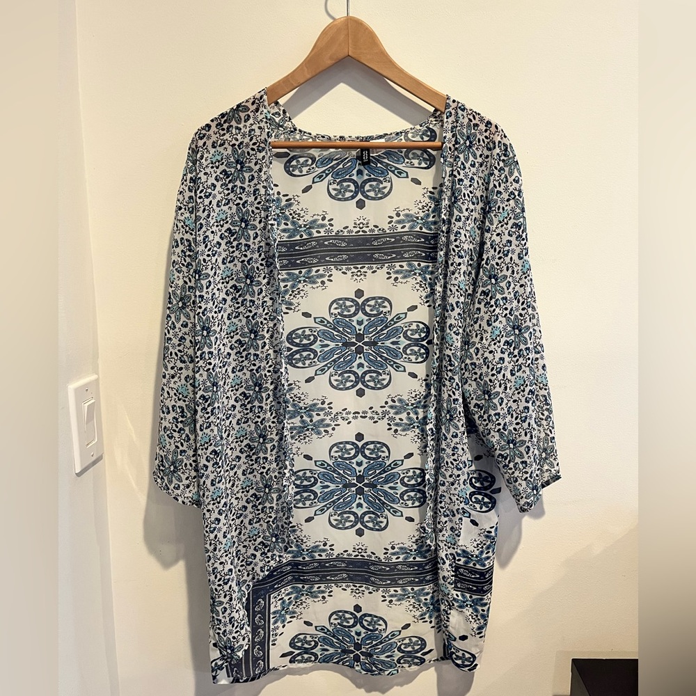 White and Blue Cover Up - One Size